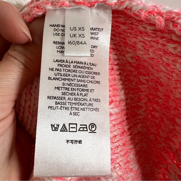 Anthropologie Faustia White & Pink Ombré Chunky Open Knit Cardigan - Picture 12 of 12